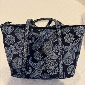 Vera Bradley Navy and Light Blue Paisley Tote